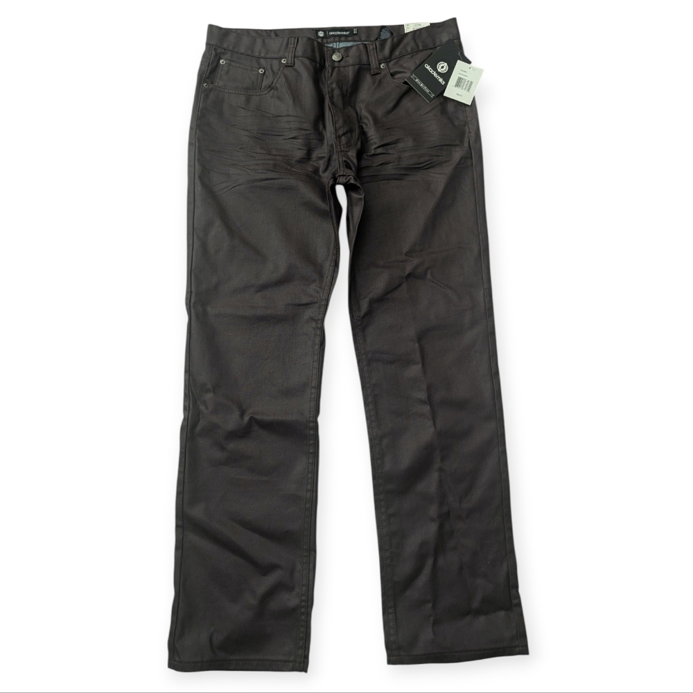 NWT akademiks Burgandy Faux Leather Metallic Pants 38 x 34 (32)